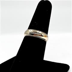 12k Yellow Gold Polished Milgrain Edge 6mm Wedding Band SZ 6.5